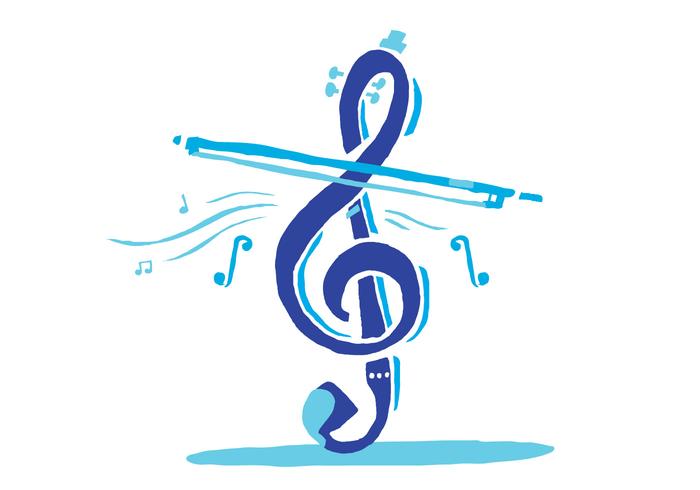 Clave de violín azul vector