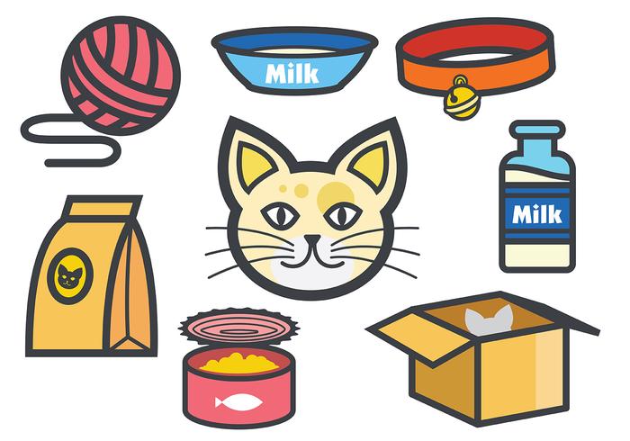 Iconos de gatos gratis Vector