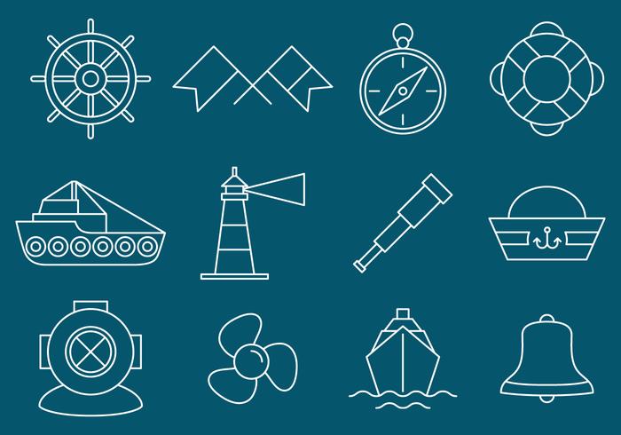 Nautical And Navigation Icons vector