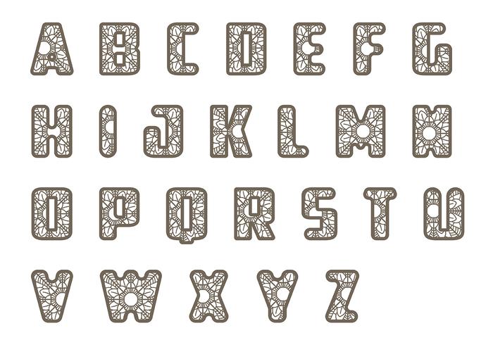 Lace Letras Pack de vectores