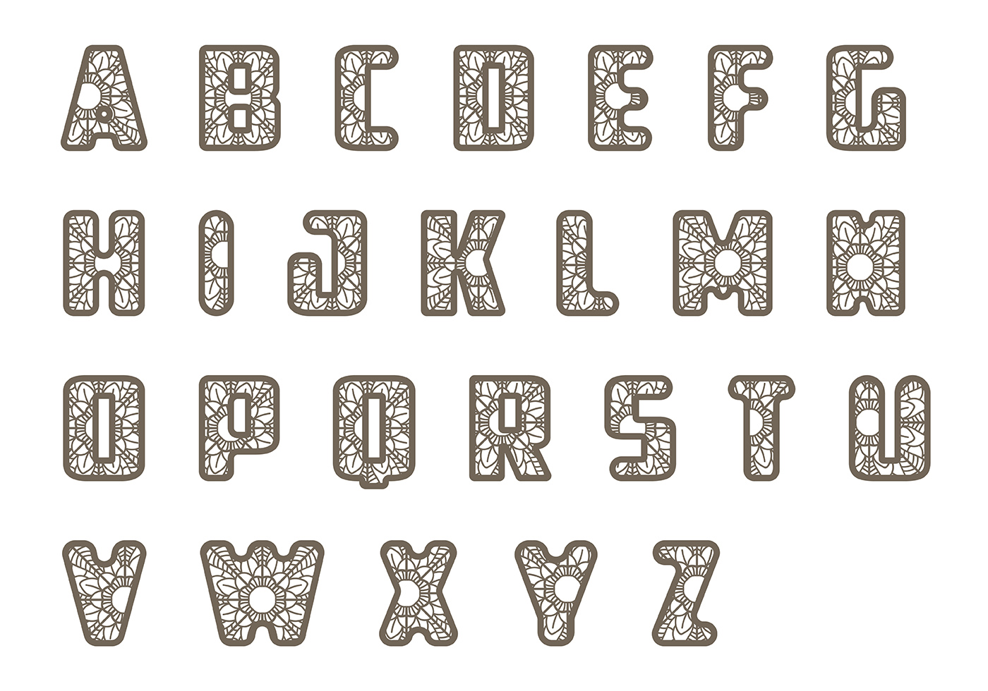Download Lace Letras Vector Pack - Download Free Vectors, Clipart ...