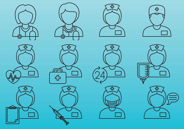 Nurse Line Icons Nurse Line Icons