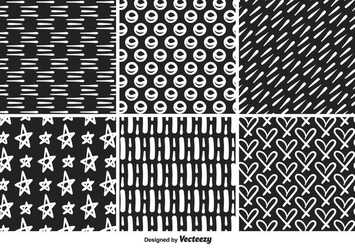 Hand Drawn Monocromatic Vector Patterns