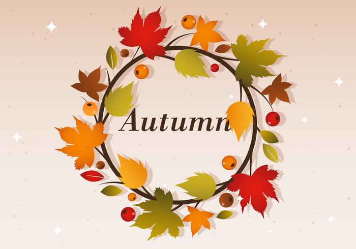 Free Autumn Vector Wreath Illustration