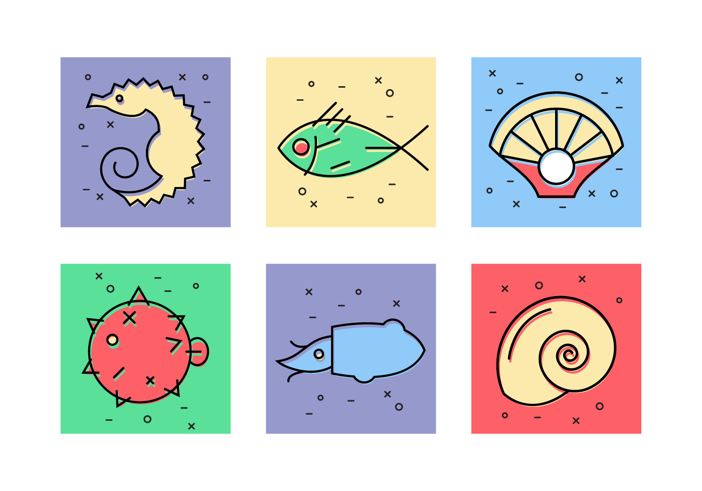 Download Sea Animals Vector Icons - Download Free Vectors, Clipart Graphics & Vector Art