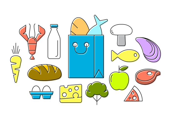 Iconos de comida gratis vector