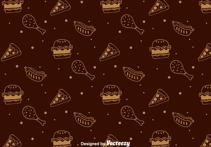 Hand Drawn Fast Food Pattern