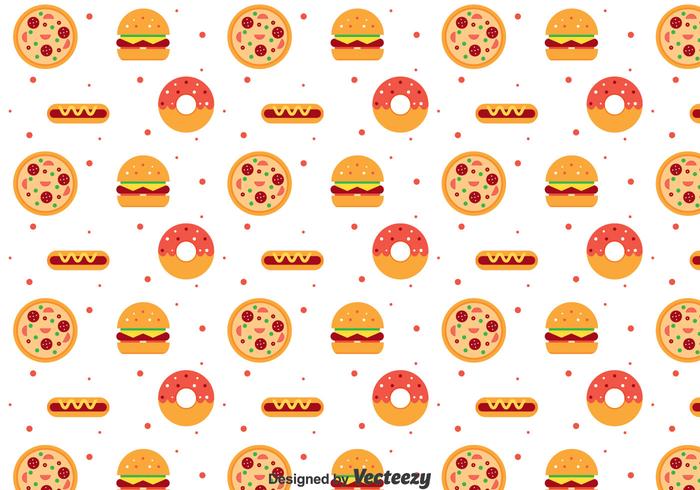 Flat Food Pattern vector