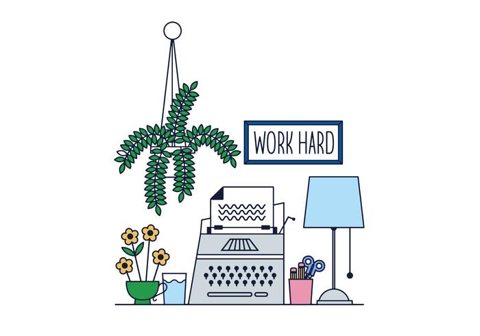 Free Working Desk Vector Free Working Desk Vector