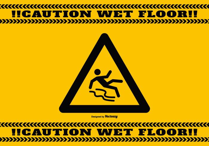 Wet Floor Caution Background vector