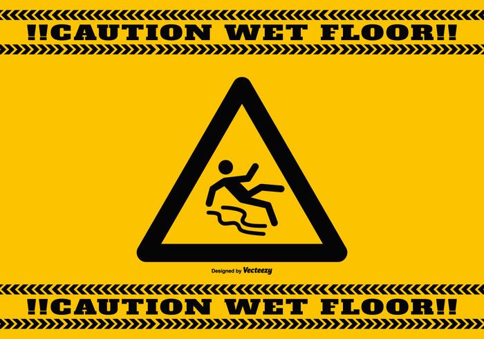 Wet Floor Caution Background vector