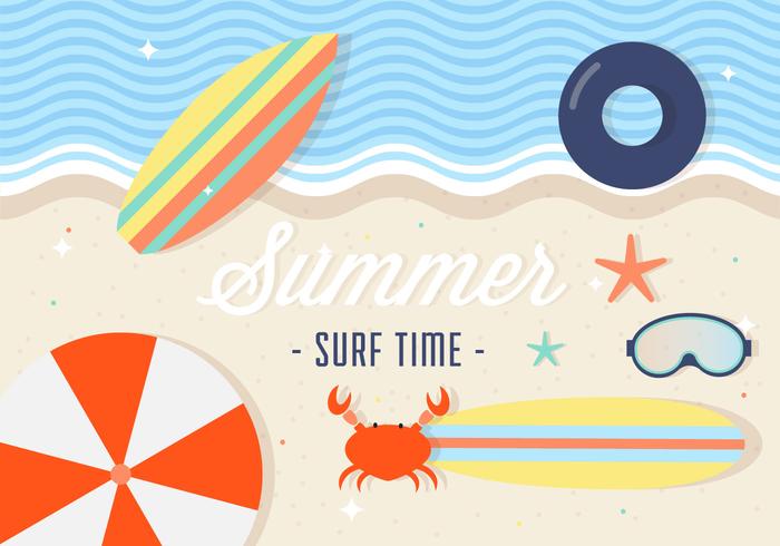 Summer Surfing Vector Background