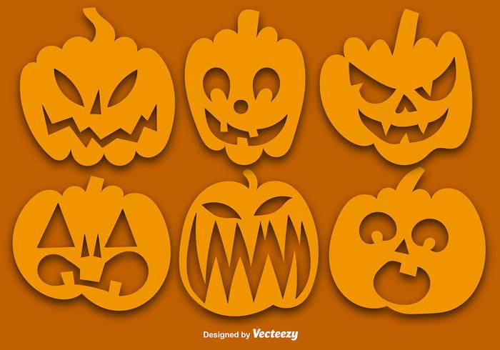 Vector Set Of Orange Pumpkins Silhouettes Vector Set Of Orange Pumpkins Silhouettes
