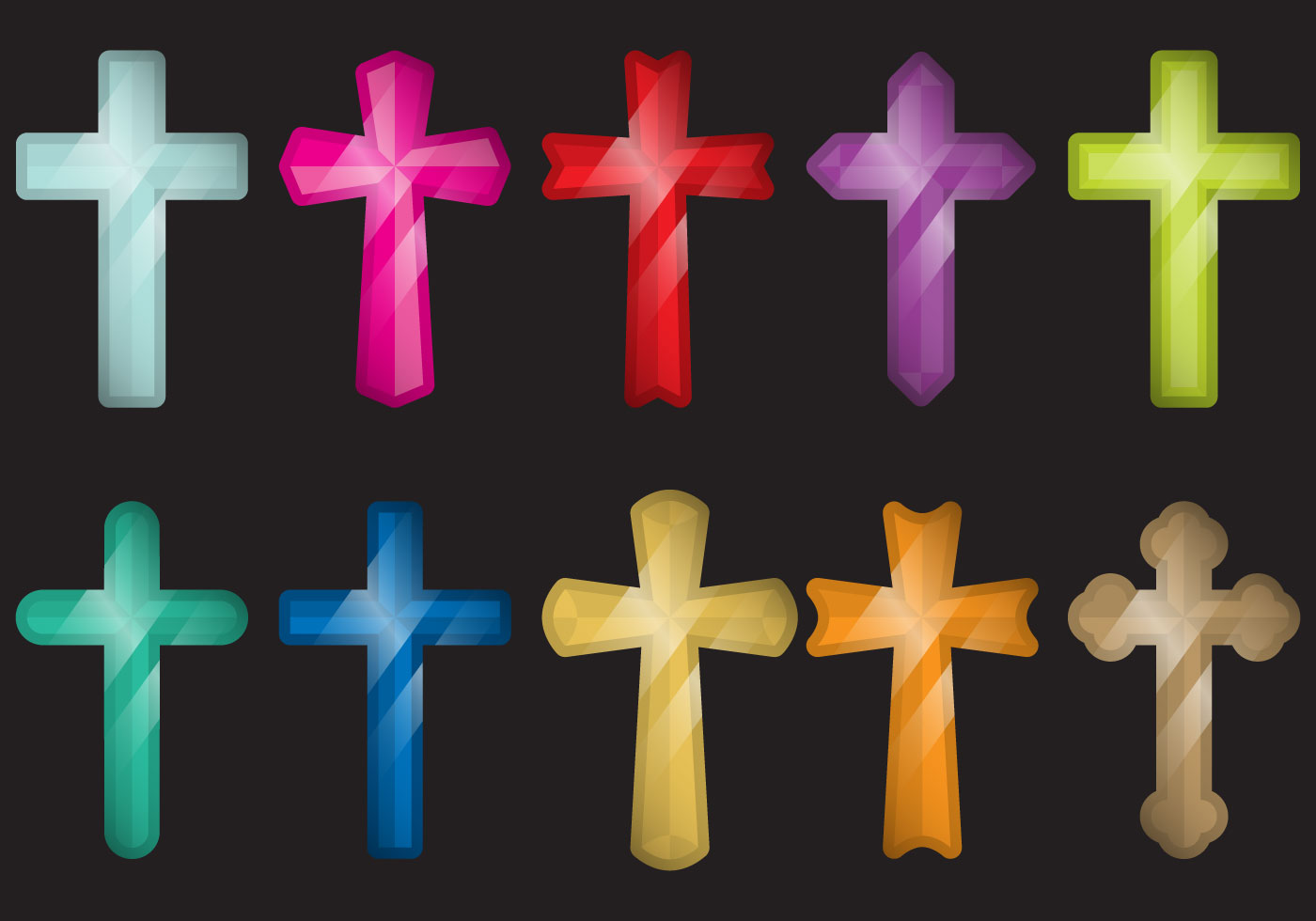 Colorful Crosses - Download Free Vectors, Clipart Graphics ...