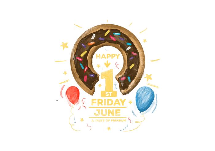 Free Donuts Day Watercolor Vector