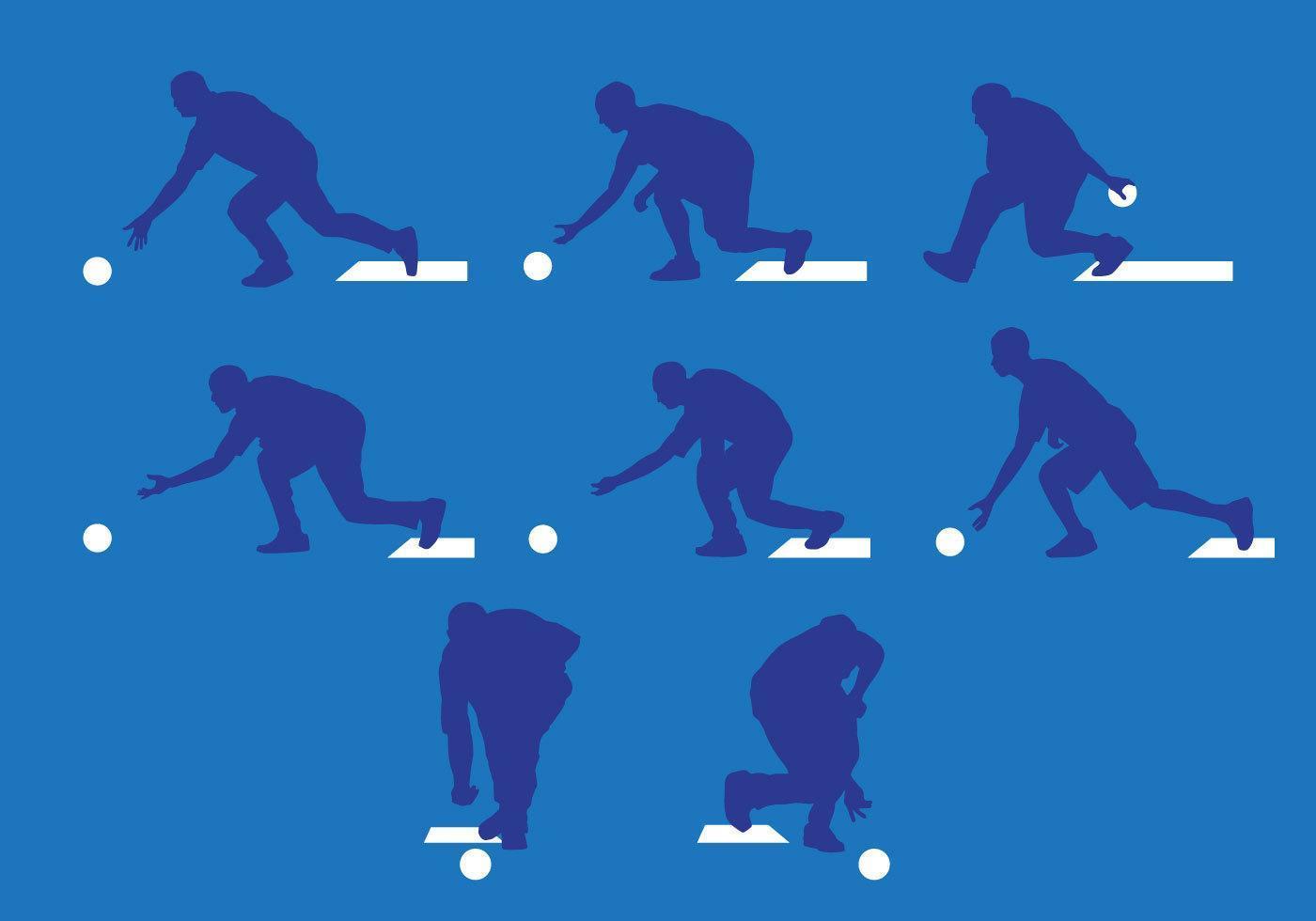 Lawn Bowls Silhouettes vector