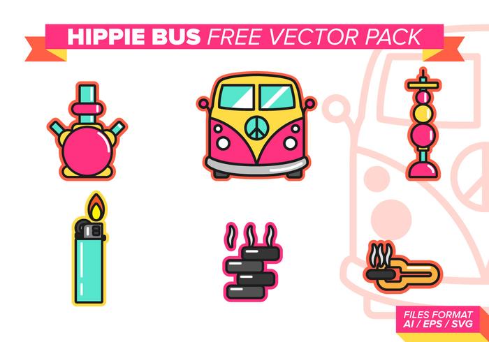 Hippie Bus Free Vector Pack Hippie Bus Free Vector Pack