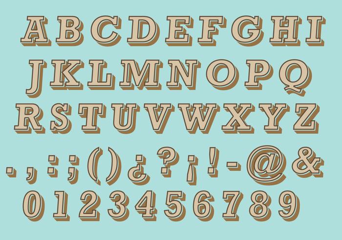 Brown Retro Type vector