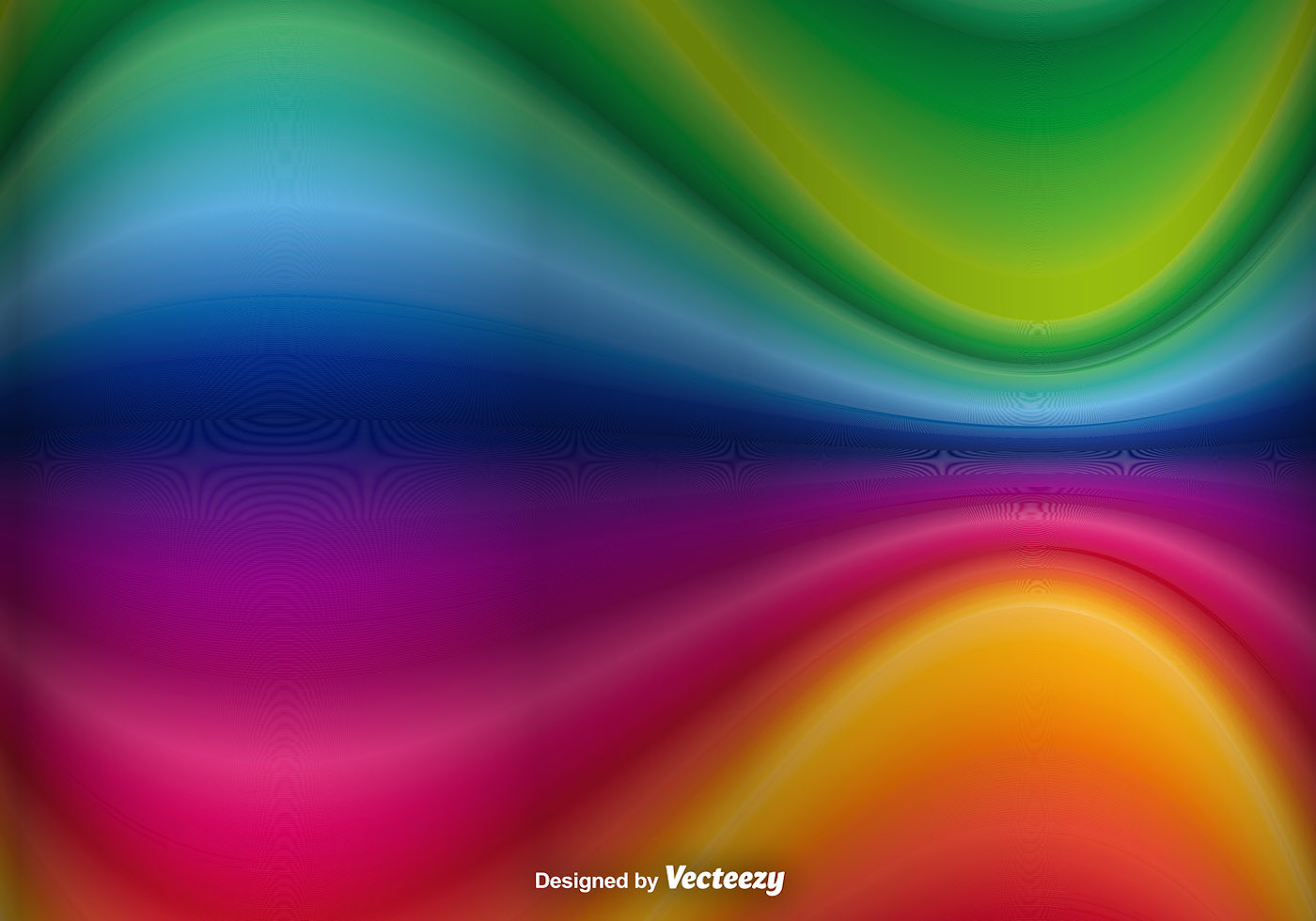 Abstract Rainbow Waves Vector Background - Download Free Vector Art