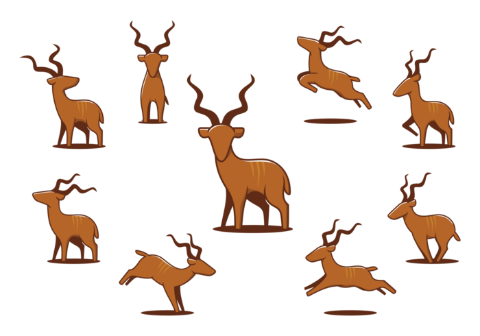 Greater Kudu icons vector