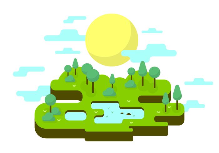 Sunny Park Vector Illustration