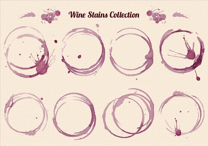 Free Vector Wine Stains Set