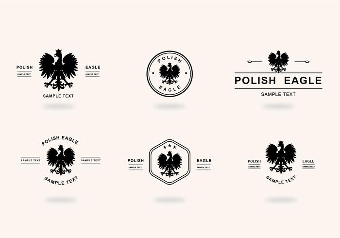 Six Black Polish Eagle vector