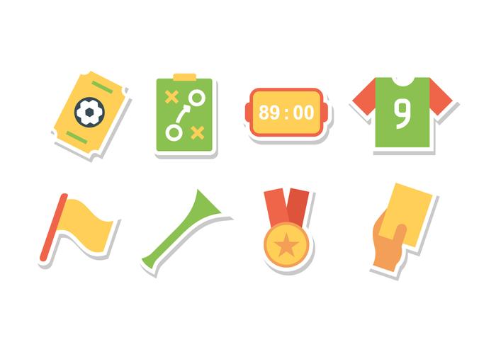 Juego de iconos de Soccer Sticker gratis vector