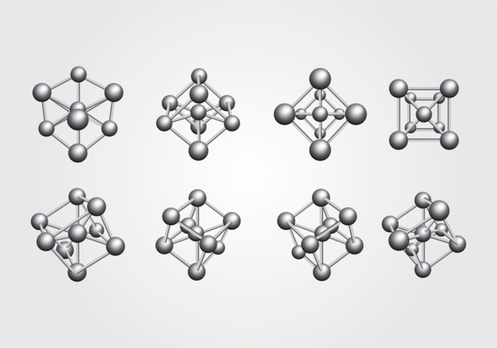 Atomium icono conjunto vector