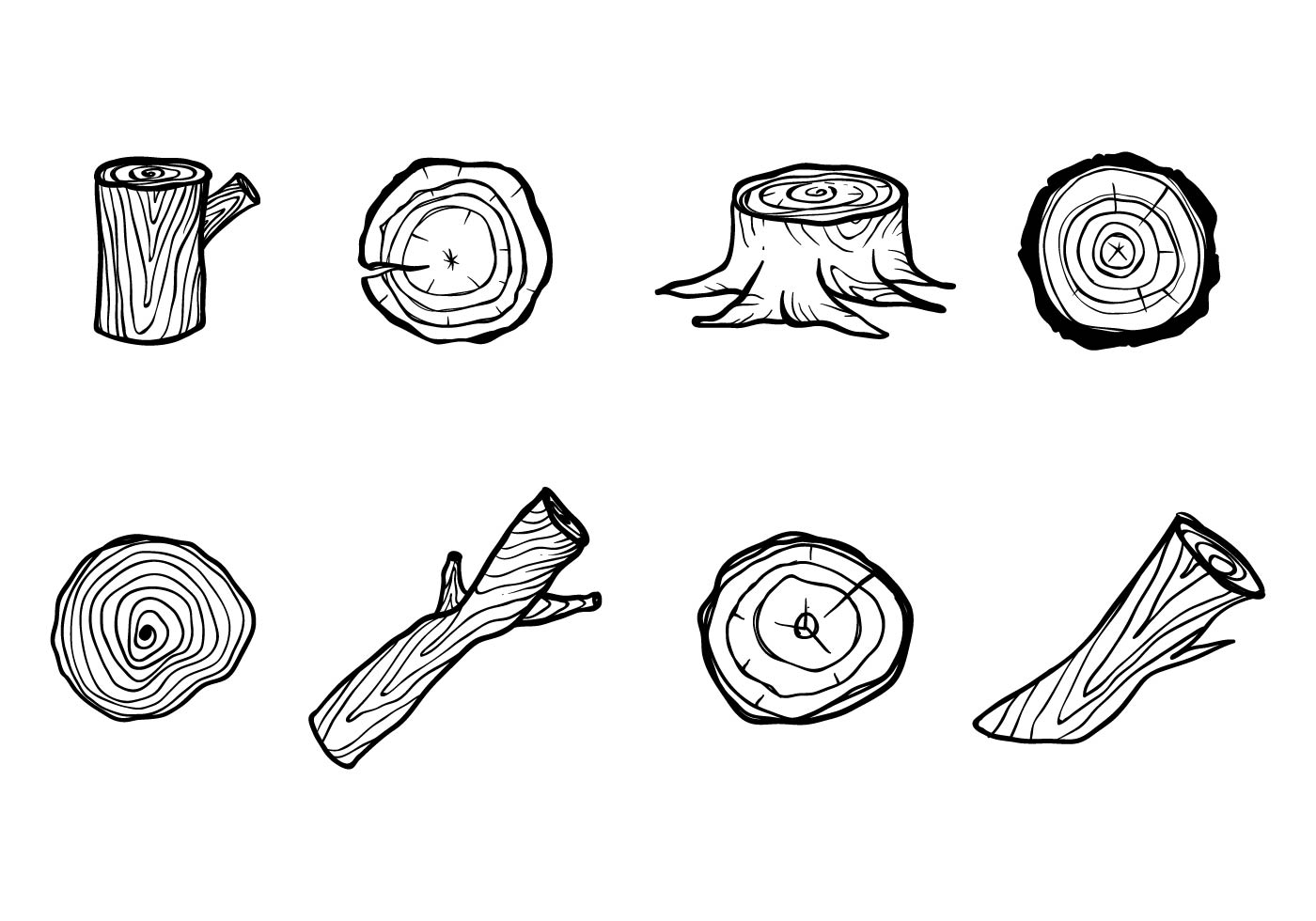 Download Hand Drawn Wood Logs Vector 121400 Vector Art at Vecteezy