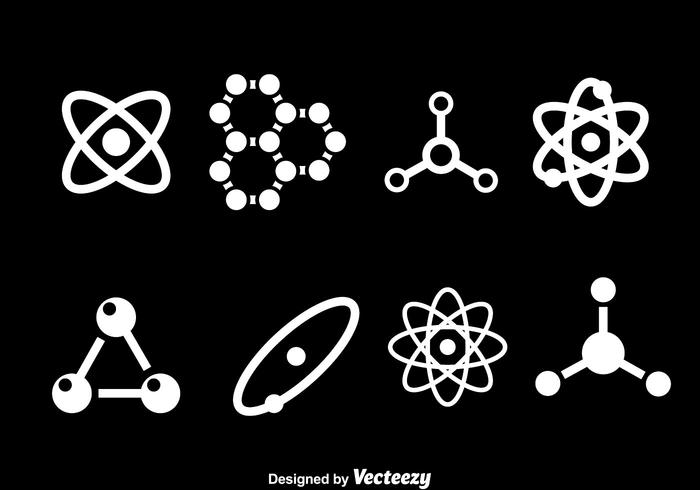 Atom White Icons vector