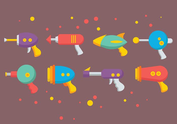 Colorful Laser Gun Icons Vector Colorful Laser Gun Icons Vector