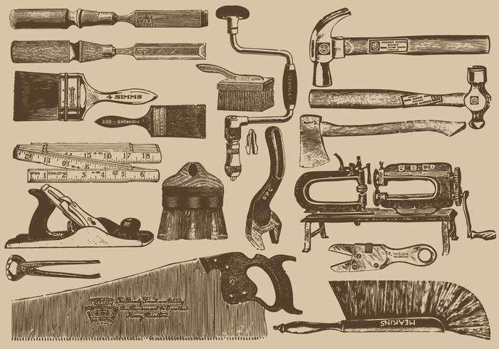 Vintage Carpenter Tools vector