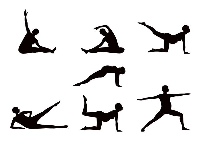 Pregnancy Yoga Sillhouette vector