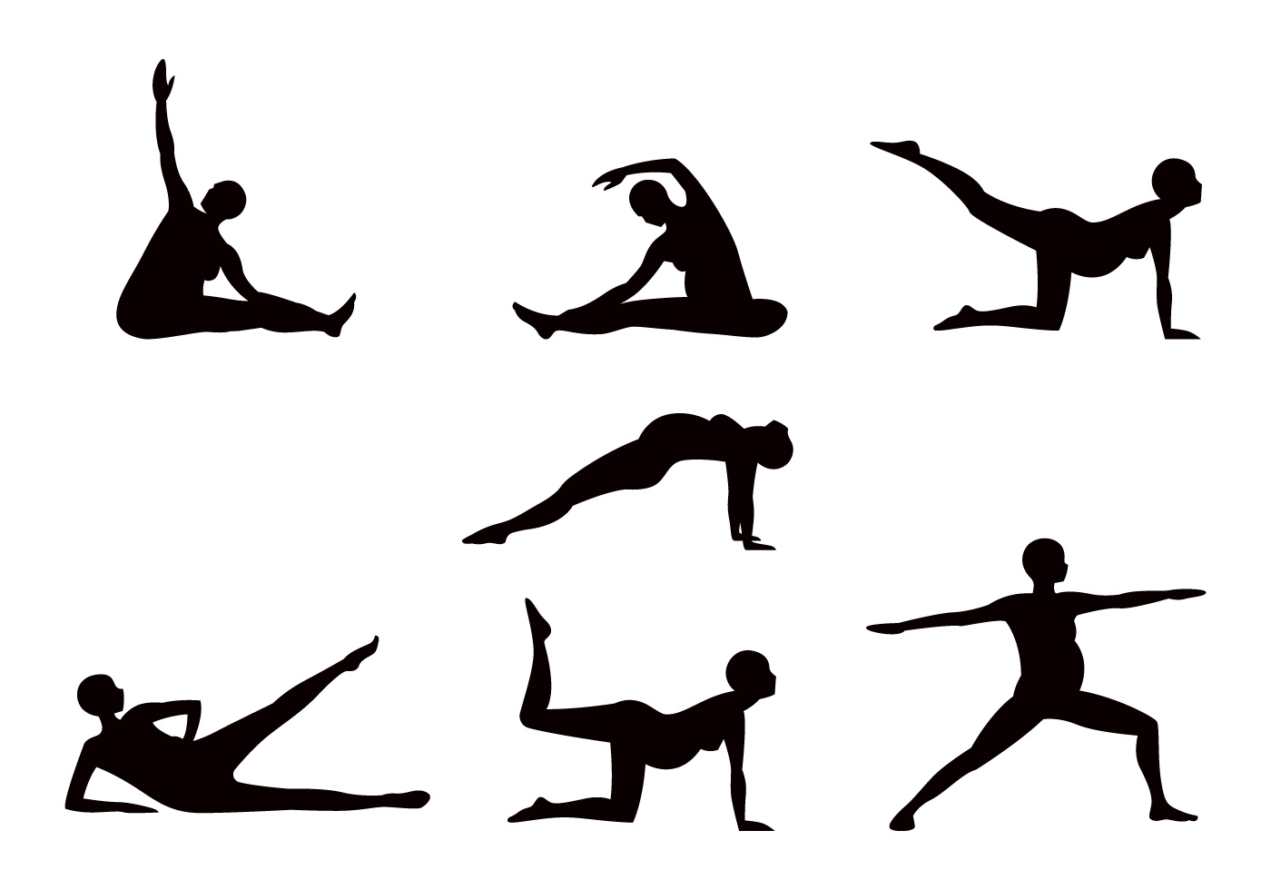 Download Pregnancy Yoga Sillhouette 121465 Vector Art at Vecteezy