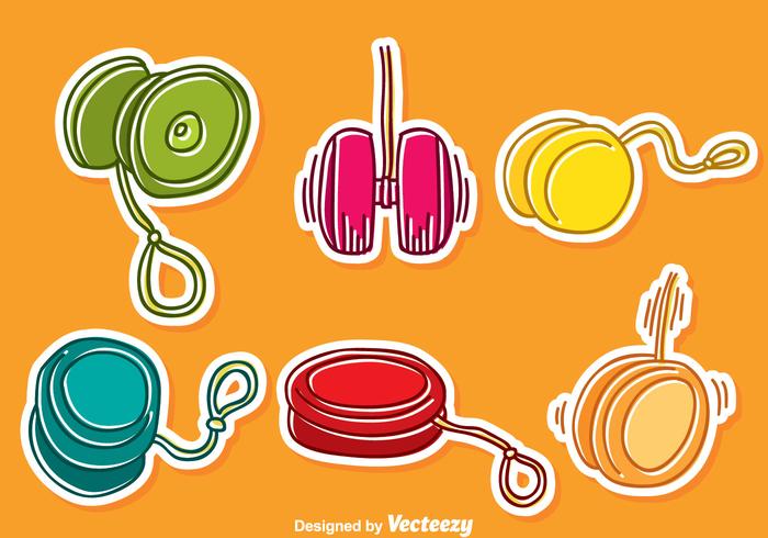 Hand Drawn Yoyo Vector Set