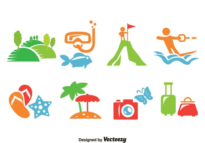 Vacation Icons Vector