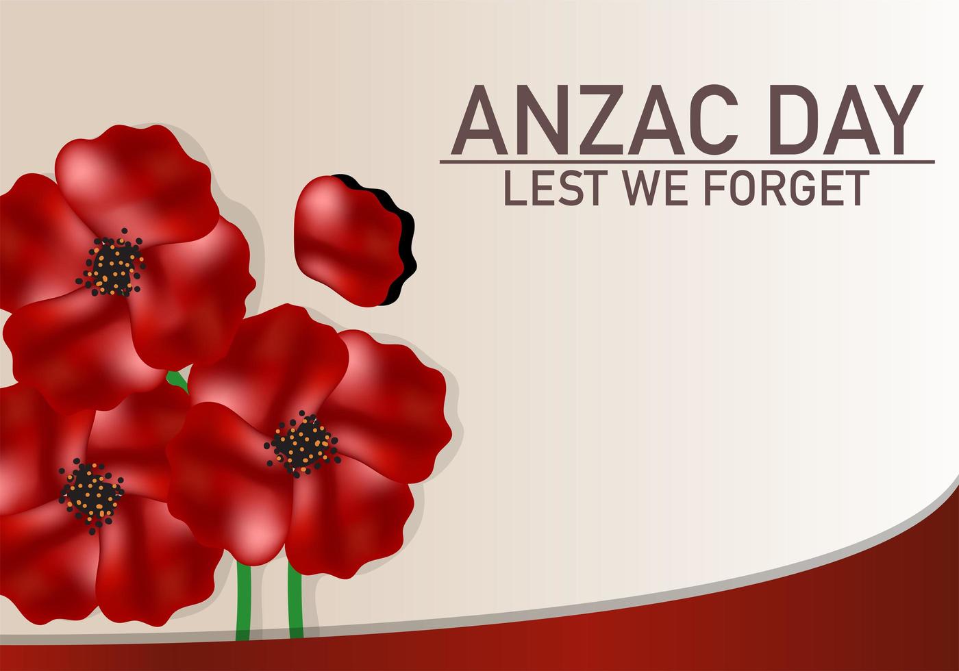 Anzac Flor Celebración De Fondo vector