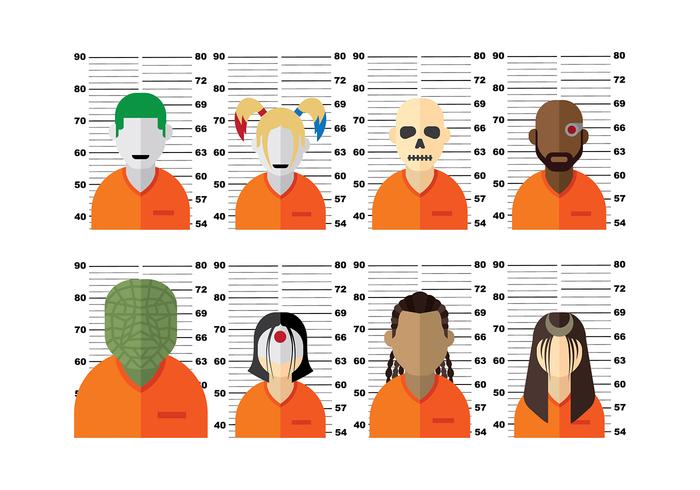 Suicide Squad Mugshot Vectors