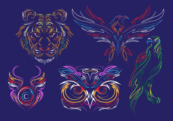Pinstripes Animal Vectors