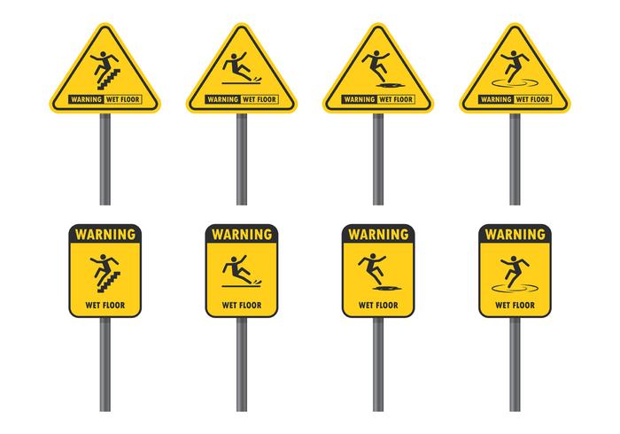 Señal de advertencia para piso húmedo vector