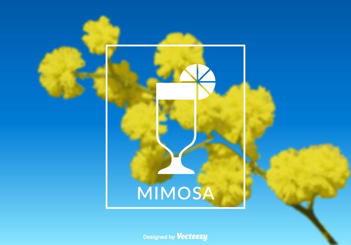 Vector libre Mimosa etiqueta