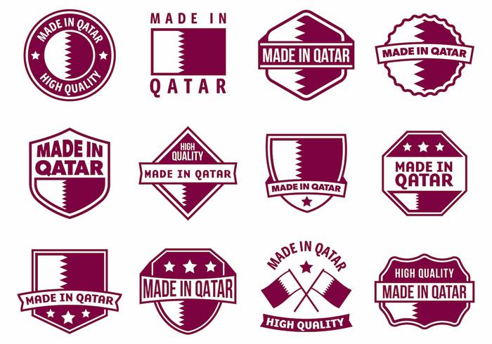 Free Made in Qatar Badges Vector