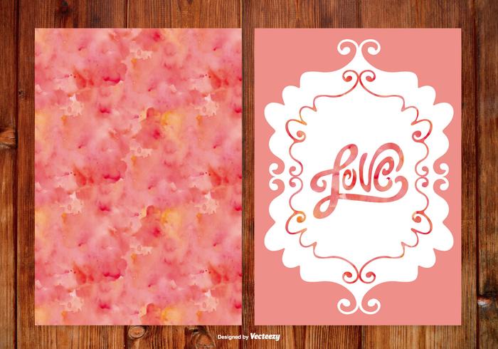 Watercoolr Hand Drawn Wedding Cards vector