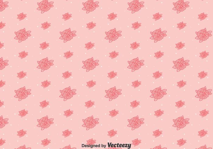 Pink Line Pansy Flower Pattern vector