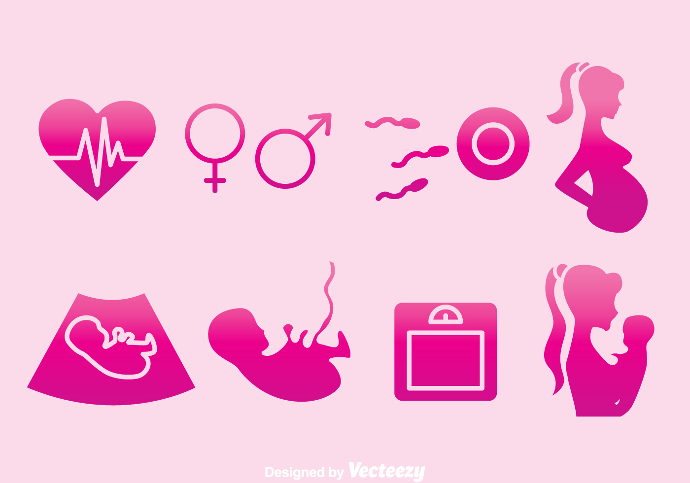 Download Pregnant Mom Element Pink Icons - Download Free Vectors, Clipart Graphics & Vector Art