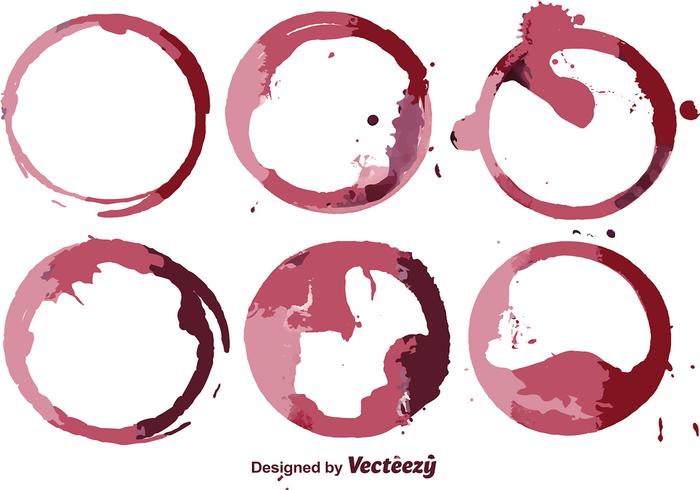 Conjunto de vector de mancha de vino abstracta