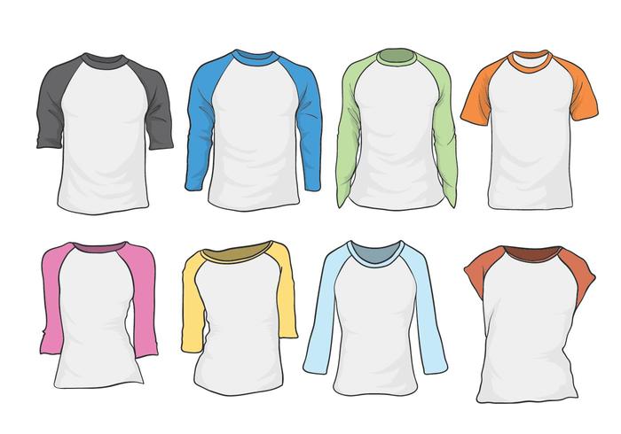 Free Raglan Vector Set Free Raglan Vector Set