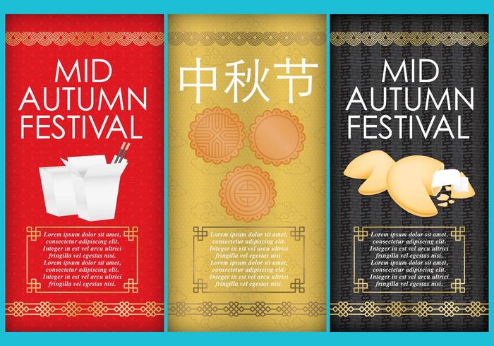 Mid Autumn Flyers vector