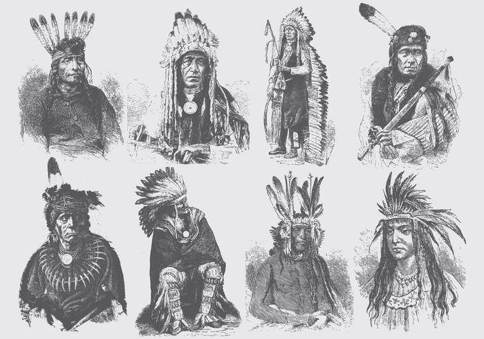 Gente de los nativos americanos vector